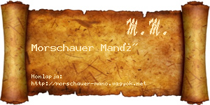 Morschauer Manó névjegykártya